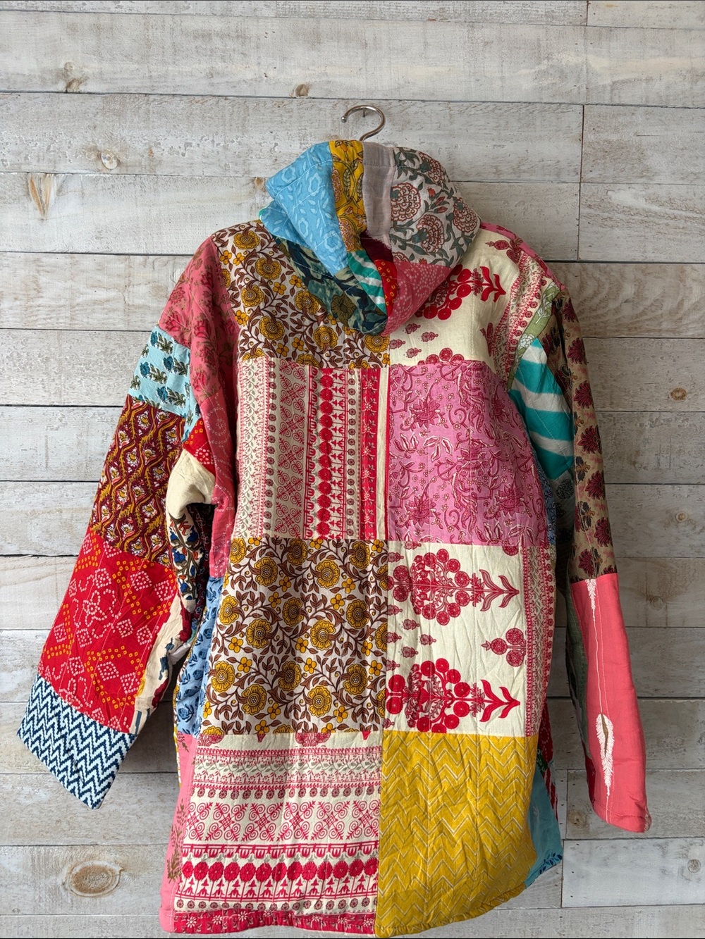 Ashley Tailor Handmade Patchwork Quilted Cotton Hooded Jacket Boho jacket - Picture 4 of 11